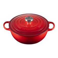 LE CREUSET 典藏媽咪鐵鍋 鋼頭, 1個, 26cm, 櫻桃紅