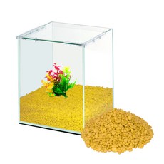 grovita 加高式魚缸+裝飾用彩色造景石 4kg, 單色（高立方）、黃色（彩石）