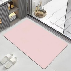 갠지라이프 깔끔 무지 규조토 발매트 사각, 핑크