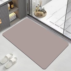 갠지라이프 깔끔 무지 규조토 발매트 사각, 브라운