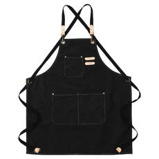 DOSell 優質簡約帆布口袋圍裙 黑色, 1個
