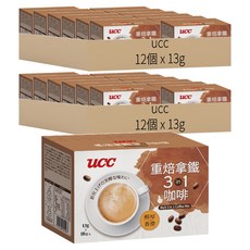 ucc 重焙拿鐵3合1咖啡, 13g, 24個, 18個裝