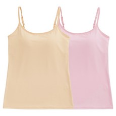 컴테이션 여성용 아스킨 끈조절 캡내장 브라탑 2P