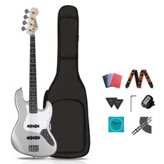 Xenon 입문용 재즈 베이스기타 JB-420, SV R, 무광실버 R, 1개