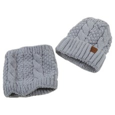 Kifofo 溫暖寒冬滑雪板滑雪防寒帽+圍巾組, 灰色, 1套