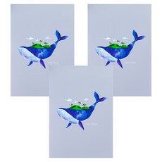 conifer 綠的事務 柔伊插畫Ⅳ 膠裝易撕筆記/學生薄本筆記本 3925-24 25K 方格款, 鯨之綠洲, 3本