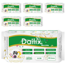 Dailix 每日健康檢查乾爽抑菌護墊, 18cm, 30片, 6包
