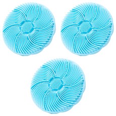 Itgom 乾淨小熊 細密洗臉潔面矽膠刷, 藍色, 3個