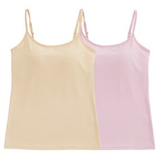 컴테이션 여성용 아스킨 끈조절 캡내장 브라탑 2P