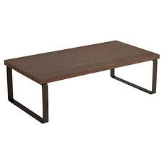 費歐家 鐵藝木板款螢幕增高架, 胡桃色 + 黑架, 1個