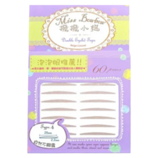 Miss Bowbow 撥撥小姐 3M雙眼皮貼中包裝 25 x 2.5mm 60個, 4號泡泡眼, 1盒