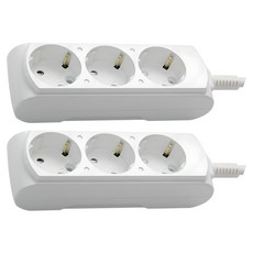 Gs&tap 接地型2號3孔延長線 + 安全蓋2入, 單一顏色, 1.5m, 2套