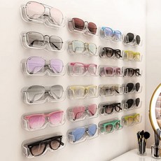 Market Plan 簡約多用途黏貼式眼鏡收納架, 5個, 透明