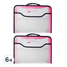 morning glory Big Handy 拉鍊文件袋, 6個, 粉紅色