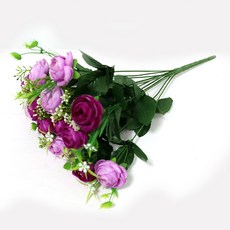 JOART 玫瑰人造花 12束 3入, 紫紅色