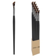 眼線刷 Set 10支 鐮刀眼線萬用刷 人造纖維刷毛 塑料刷柄 鋁管, 1組