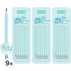 플라워 모양 그립감 좋은 연필 HB, 블루, 108개