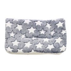 QIDINA 加厚法蘭絨保暖軟軟寵物墊, 1個, 藍色白星