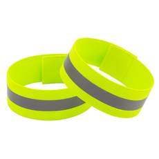 Live-on 反光鏡面跑步自行車夜光帶, 2個, 螢光綠