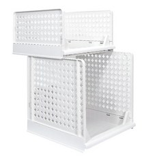 OLIVING 滑動折疊收納盒 XL號+L號, 白色, 1組