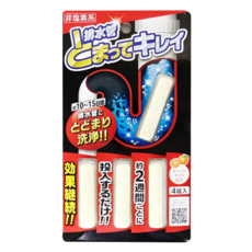 AIMEDIA 艾美迪雅 排水管長效除臭清潔劑 非塩素系 停留10-15日 含橙油 4錠入, 24g, 1組