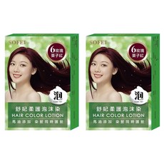 SOFEI 舒妃 無氨添加泡沫染髮 20ml, 6 玫瑰栗子紅, 4包, 2盒
