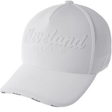 Cleveland GOLF 男士大徽標背面透氣高爾夫球帽 CGMCP227090, 白色
