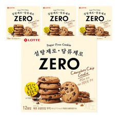 LOTTE 樂天 ZERO Zero無糖巧克力豆餅乾, 168g, 4盒