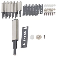 원터치 빠찌링 실버 2p + 원형철판 문짝 부착용 설치용 피스, 6세트