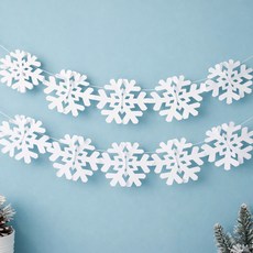 파티쇼 크리스마스 눈꽃 가랜드 5p + 마운트 10p, 1세트