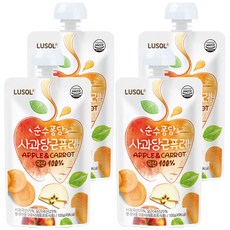 루솔 순수퐁당 퓨레, 혼합맛(사과/당근), 100g, 4개