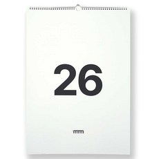 LUCALAB 2026年 MMM A2 壁掛式月曆, 白色, 1個