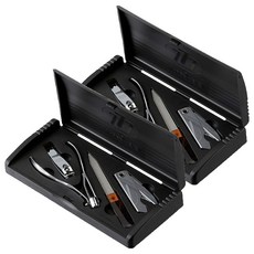 THREE SEVEN 刀型指甲剪4件組, 黑色, 2套