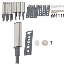 원터치 빠찌링 실버 2p + 원형철판 문짝 부착용 설치용 피스, 5세트