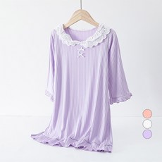 女童蕾絲羅紋連身睡裙