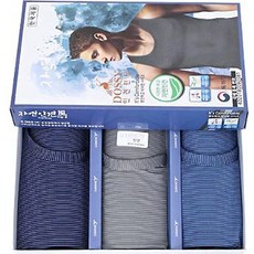 DOSSY 韓國產男款條紋人造絲背心 3入組