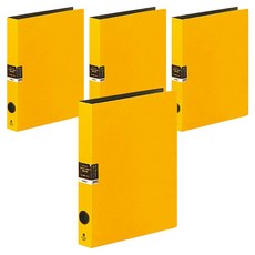 morning glory 雙色D型環活頁夾 3孔 25mm, 4個, 黃色