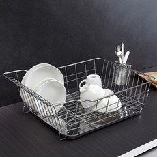 CP Adora 全不鏽鋼伸縮式碗盤瀝水架, 1個, 銀色