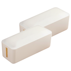 THE ZAKKA 最佳簡約電線收納盒 M, 2個, 白色