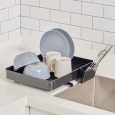 迷你單層餐具瀝水架, 黑色的