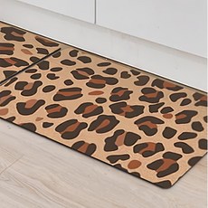 半島良品 天然軟木防滑防霉地墊, 豹紋 咖啡色, 1個