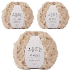 brandyarn 時下流行人造毛編織線, 3個, 5 淺米色