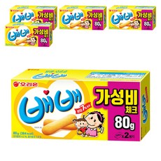 오리온 배배, 80g, 5개