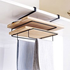 Keurebaseu 具抹布架功能省空間砧板架, 黑色, 1個