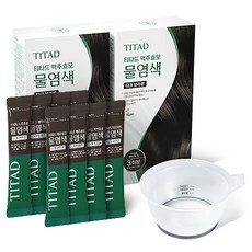 TITAD 啤酒酵母水染髮劑多合一套組 8次份, 1個, 深棕色