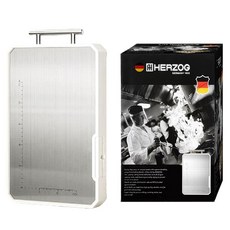 HERZOG PFANNEN 高級不鏽鋼手柄雙面砧板, 銀色 + 白色, 1套