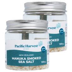 SoMuch 壽滿趣 Pacific Harvest 紐西蘭天然海鹽 麥蘆卡煙燻 天然日曬工法 保留海鹽養分 富含多種微量元素 100g, 2罐