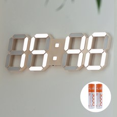 플라이토 하이브리드 유무선 C타입 인테리어 LED 벽시계 38cm, 크림