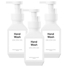 New&Look Poly 浴室泡沫瓶 洗手乳補充空瓶 泡沫型 400ml + B款標籤貼紙組, 3套, 白色(補充空瓶)