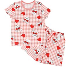 Maykids 女童透氣Love Rabbit五分竹節棉上下套裝